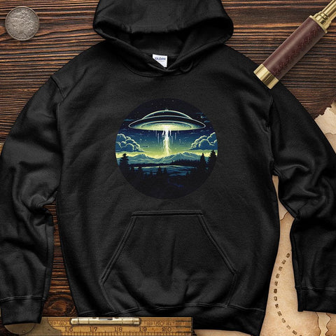 Alien Spaceship Hoodie Black / S