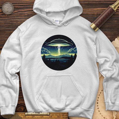 Alien Spaceship Hoodie White / S