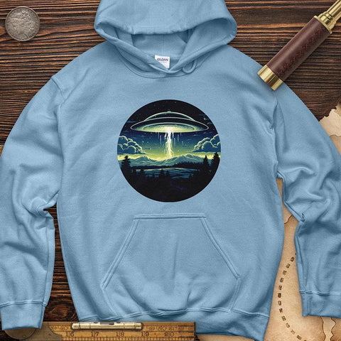 Alien Spaceship Hoodie Light Blue / S