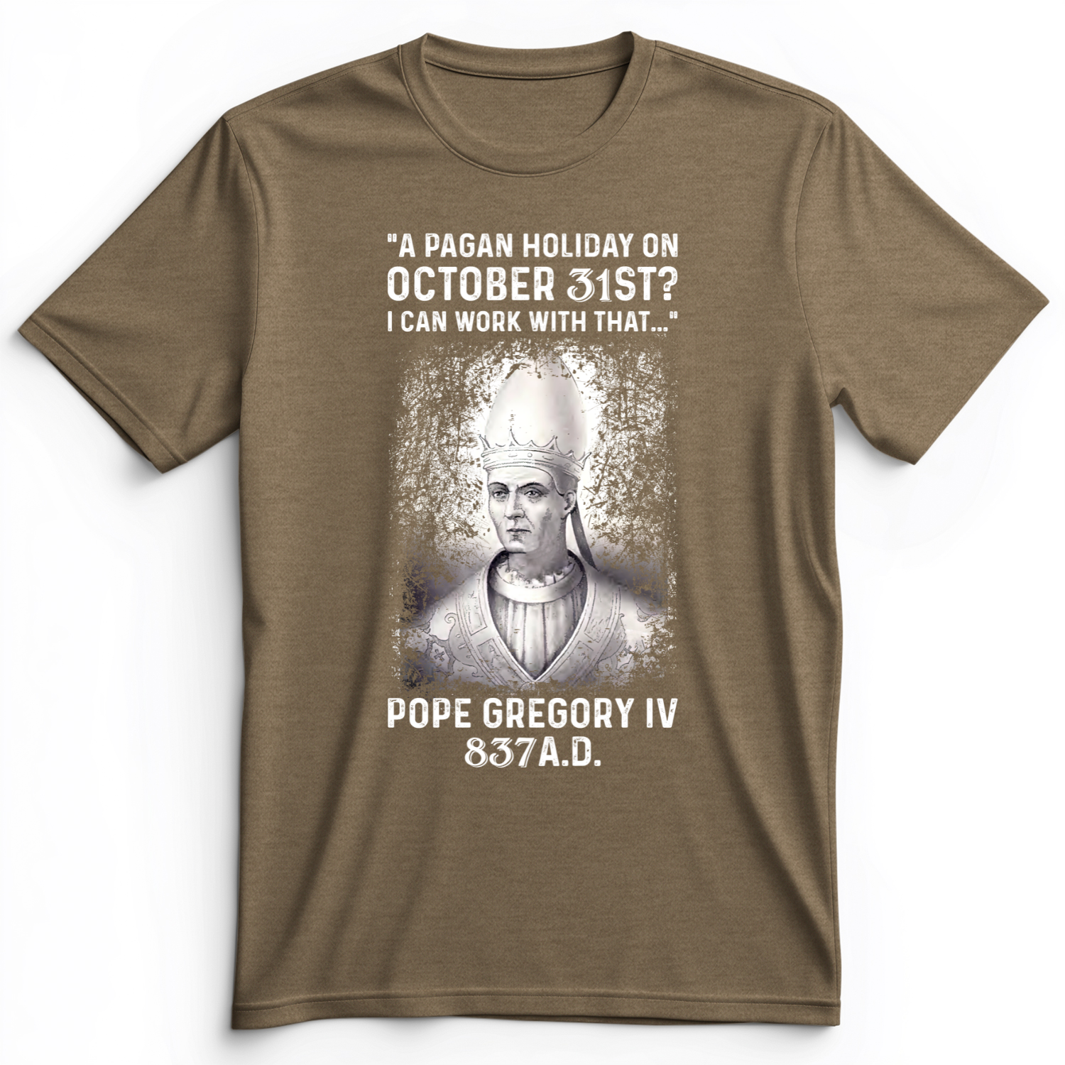 All Saint's Day Premium Tee Heather Olive / S