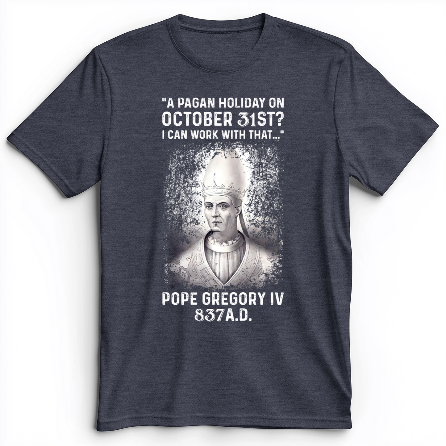 All Saint's Day Premium Tee Heather Navy / S