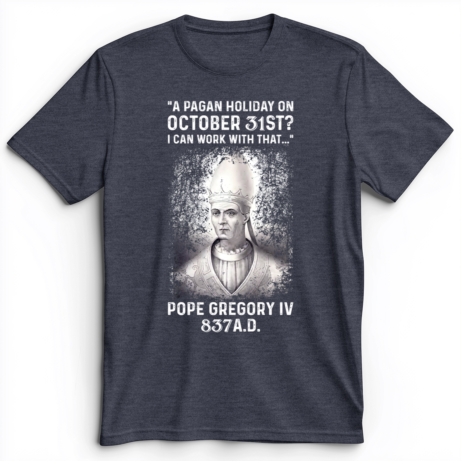 All Saint's Day Premium Tee Heather Navy / S