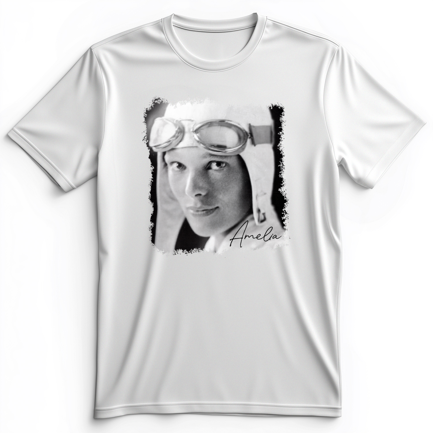 Amelia Earhart B&W Premium Tee White / S