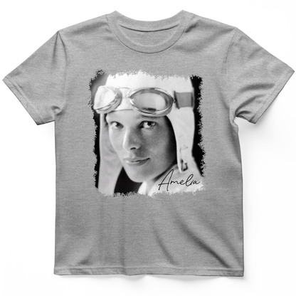 Amelia Earhart B&W T-Shirt Sport Grey / S