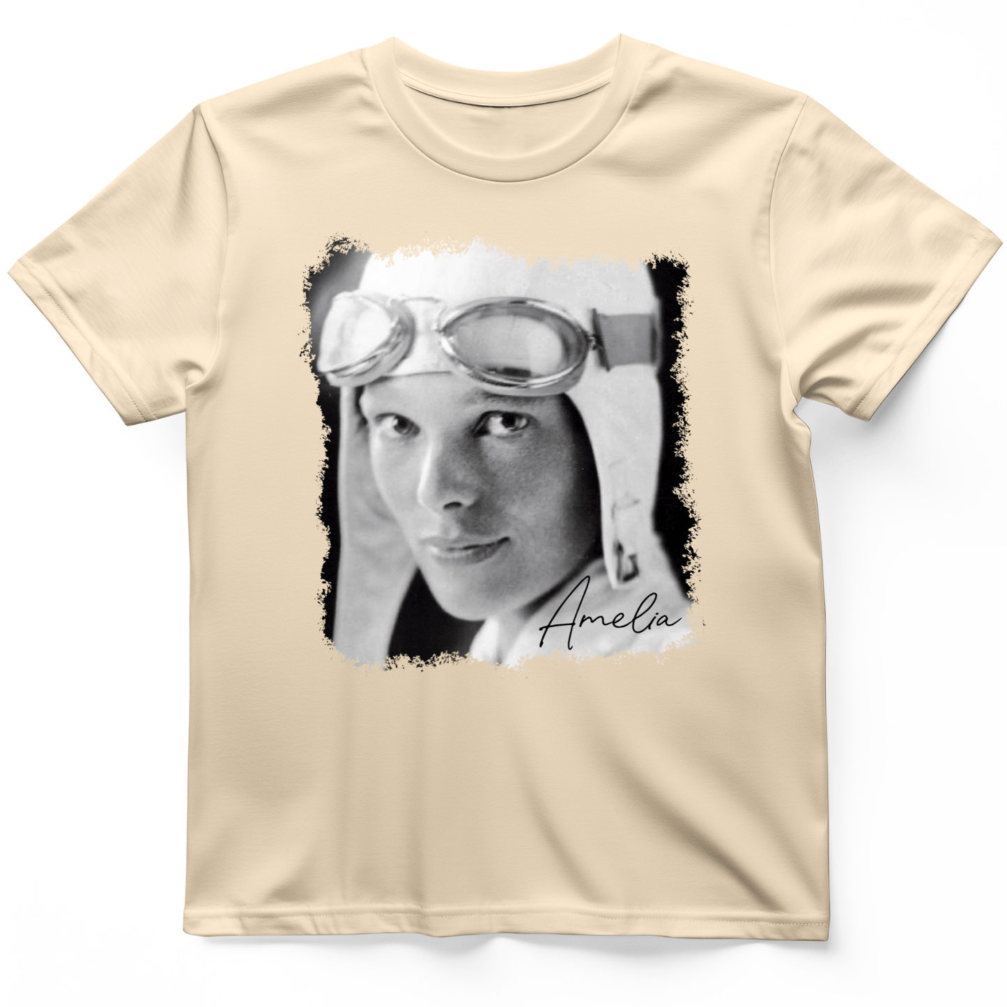Amelia Earhart B&W T-Shirt Natural / S