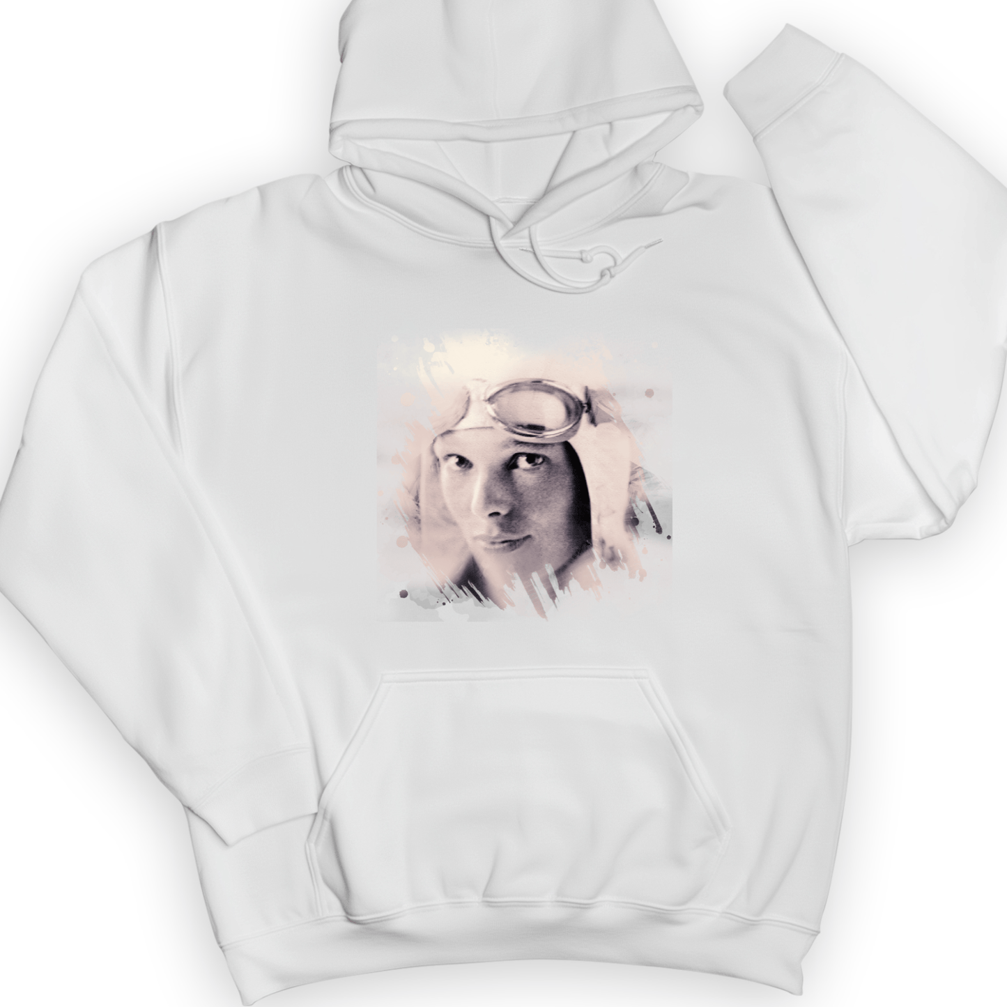 Amelia Earhart in Color Hoodie White / S