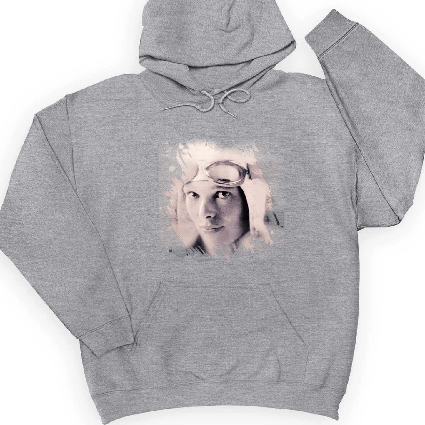 Amelia Earhart in Color Hoodie Sport Grey / S