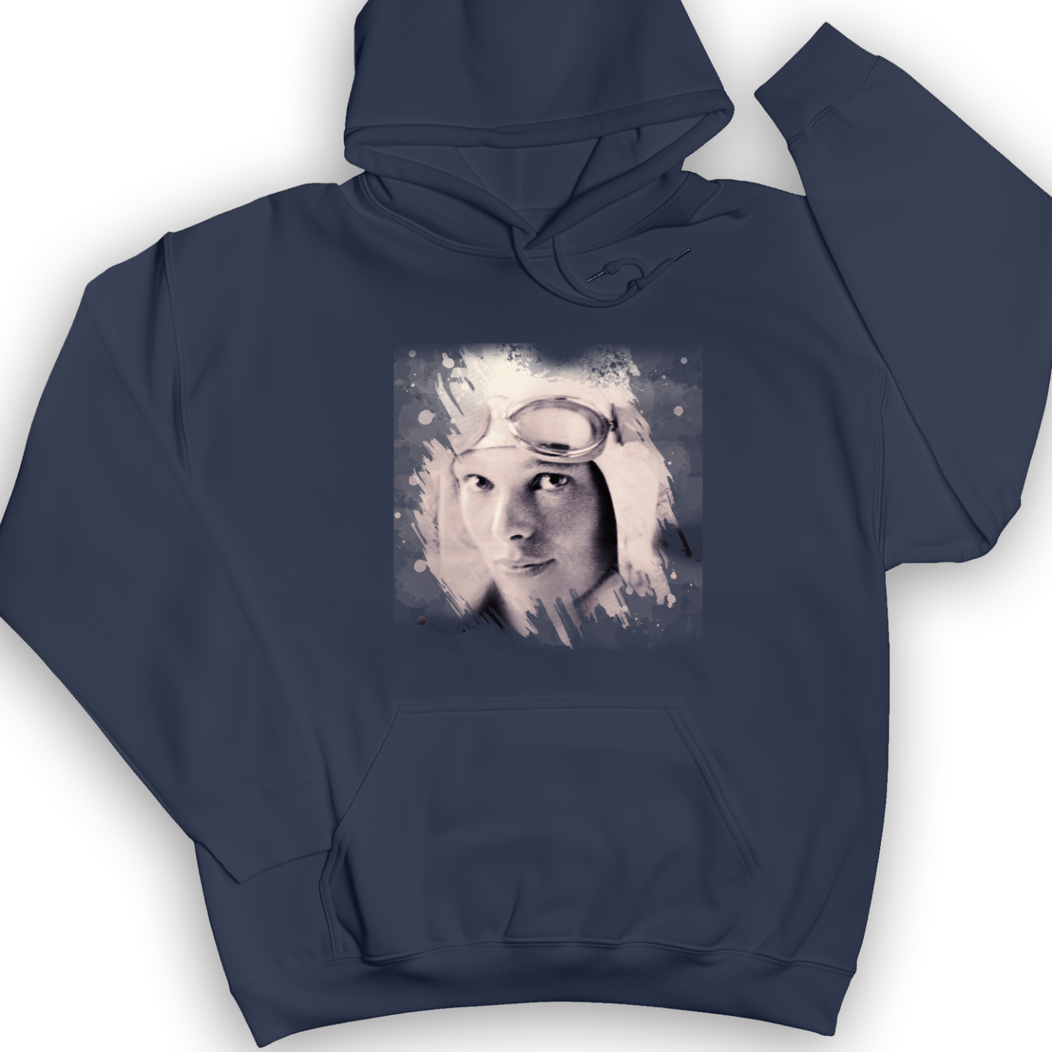 Amelia Earhart in Color Hoodie Navy / S