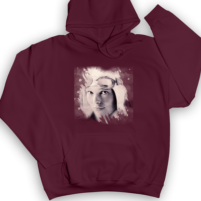 Amelia Earhart in Color Hoodie Maroon / S