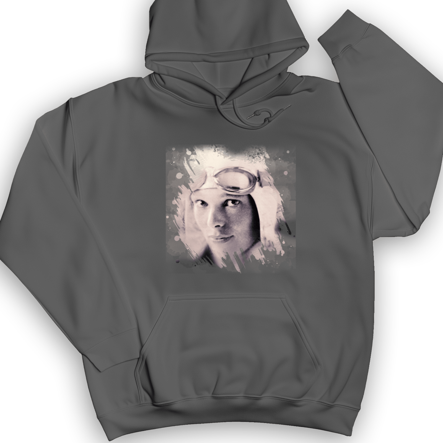 Amelia Earhart in Color Hoodie Charcoal / S