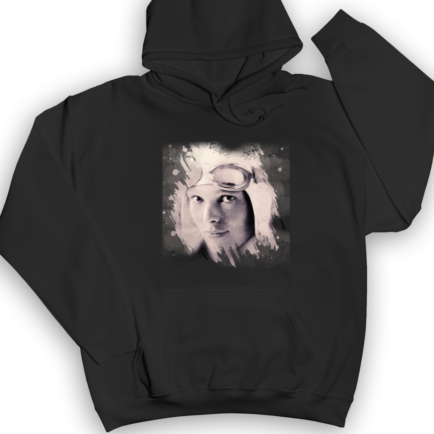 Amelia Earhart in Color Hoodie Black / S