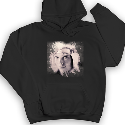 Amelia Earhart in Color Hoodie Black / S