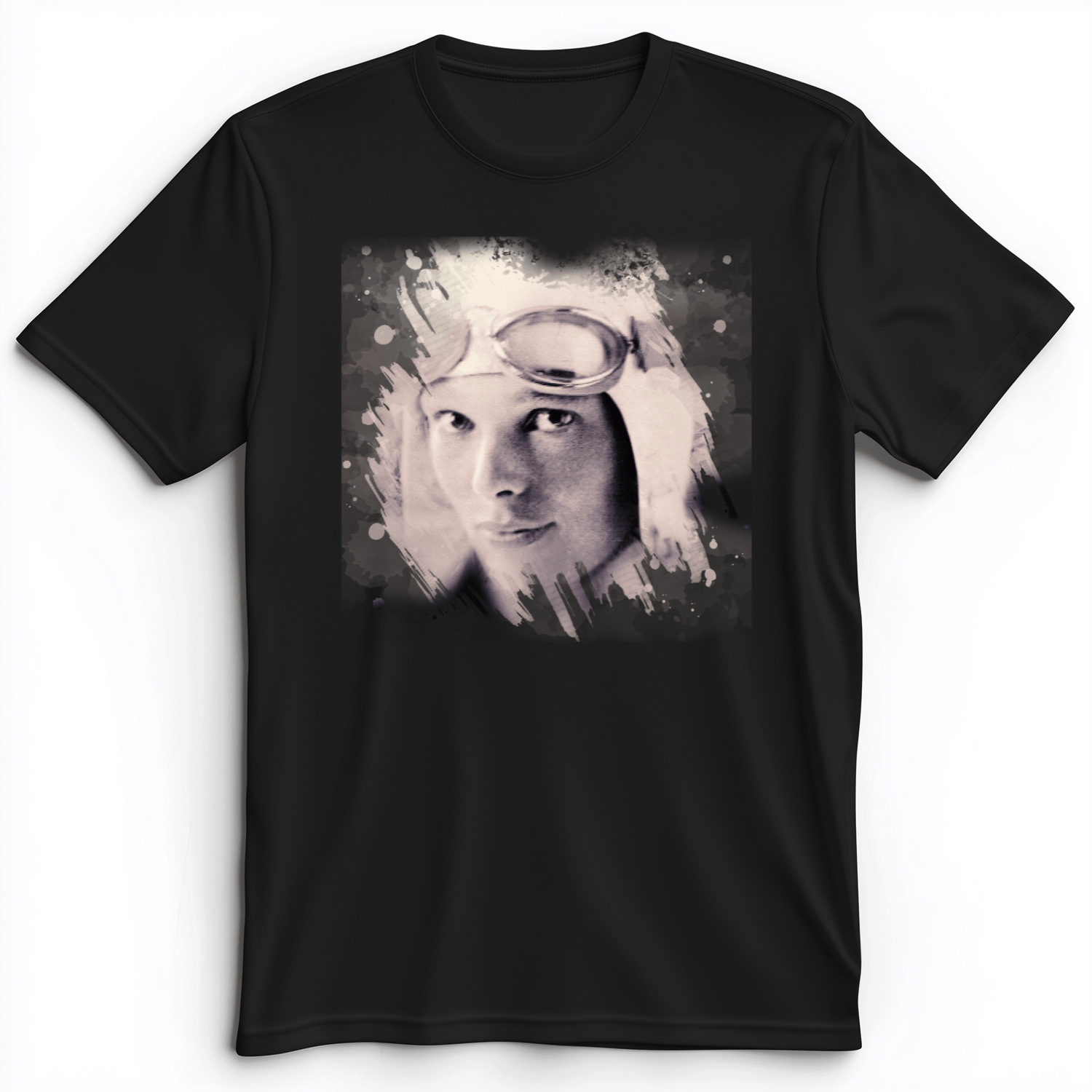 Amelia Earhart in Color Premium Tee Black / S