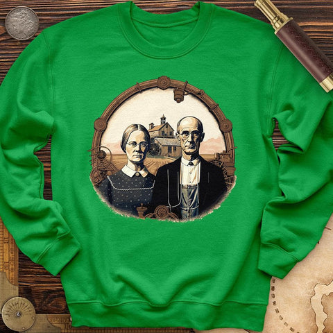 American Gothic Parody Fine Art Crewneck