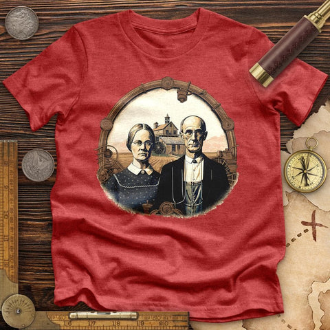 American Gothic Parody Fine Art Premium Quality Tee