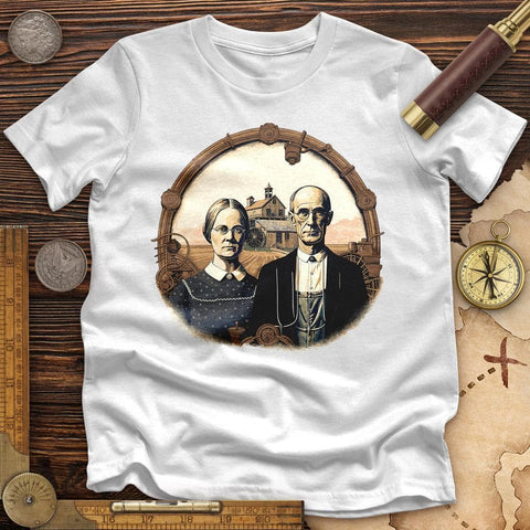 American Gothic Parody Fine Art Premium Quality Tee