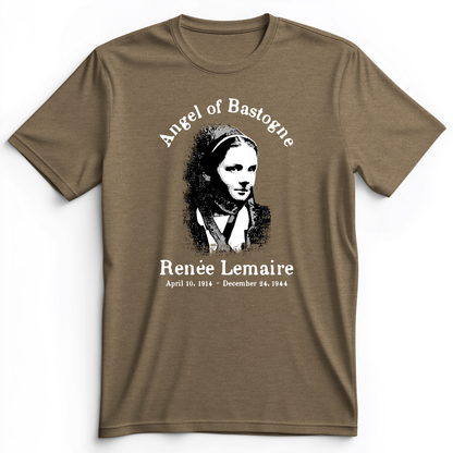 Angel of Bastogne Premium Tee Heather Olive / S