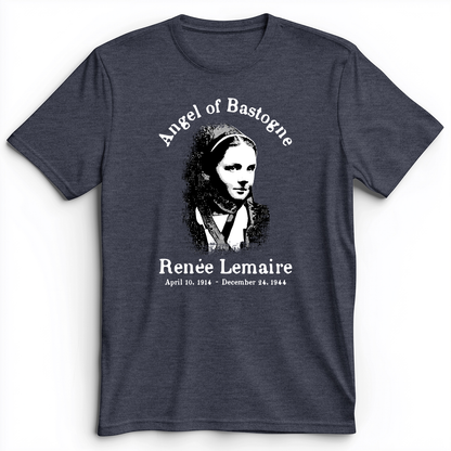 Angel of Bastogne Premium Tee Heather Navy / S