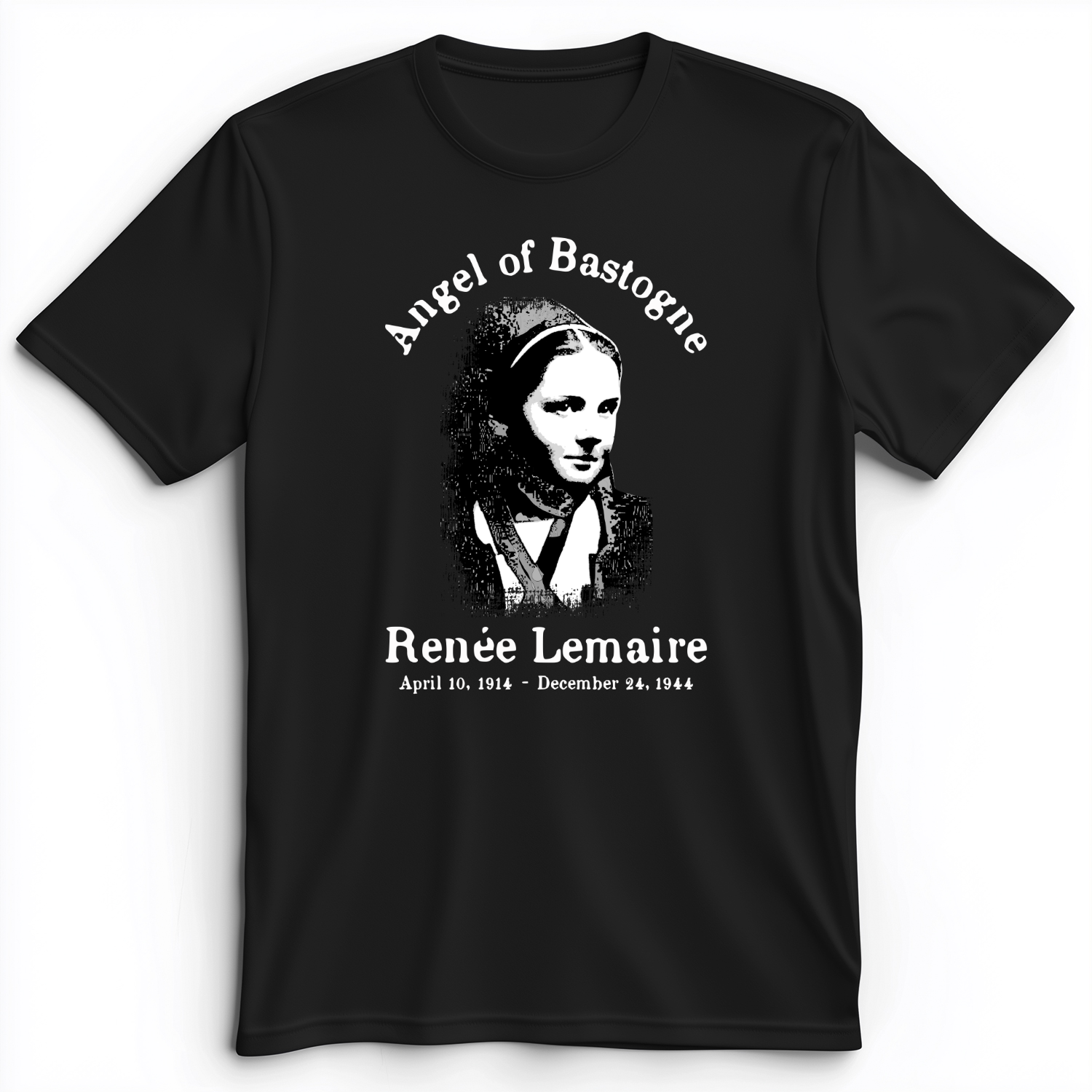 Angel of Bastogne Premium Tee Black / S