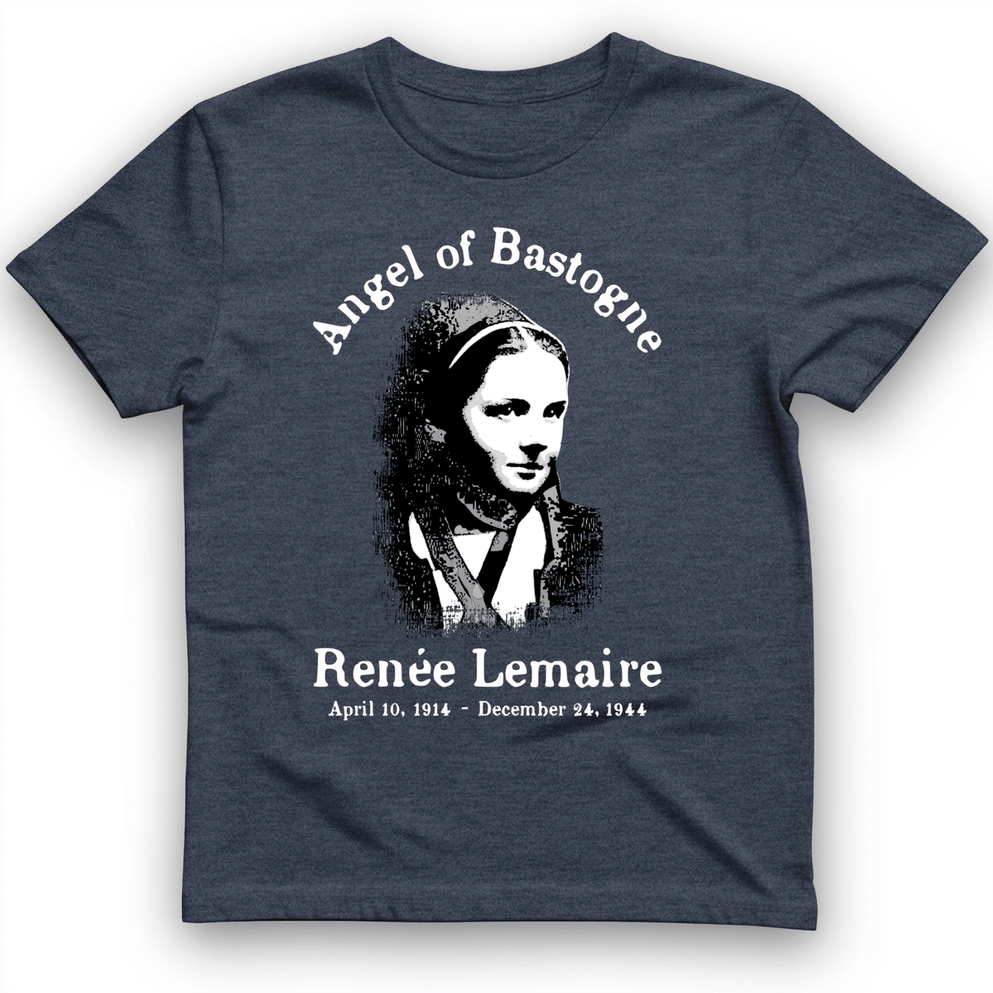 Angel of Bastogne T-Shirt Heather Navy / S