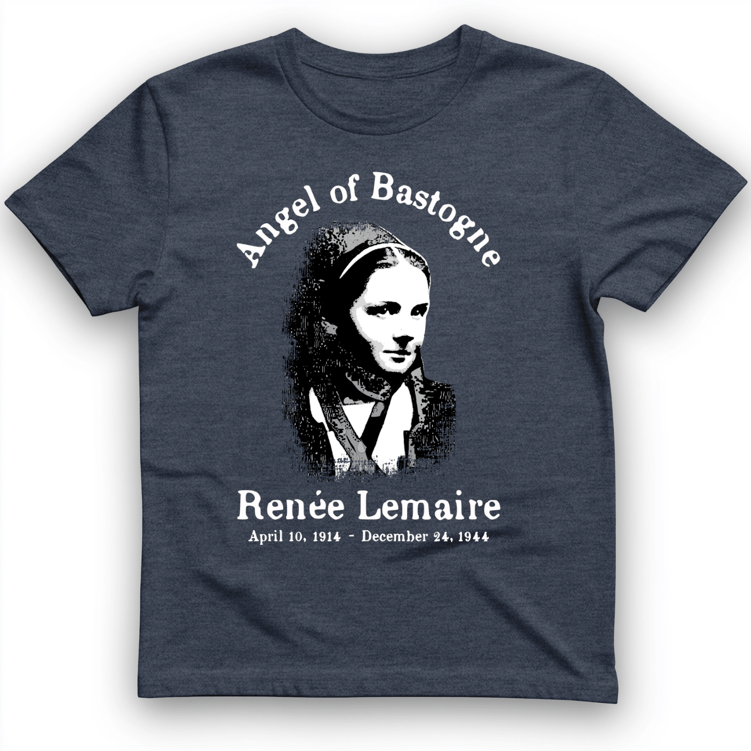 Angel of Bastogne T-Shirt Heather Navy / S