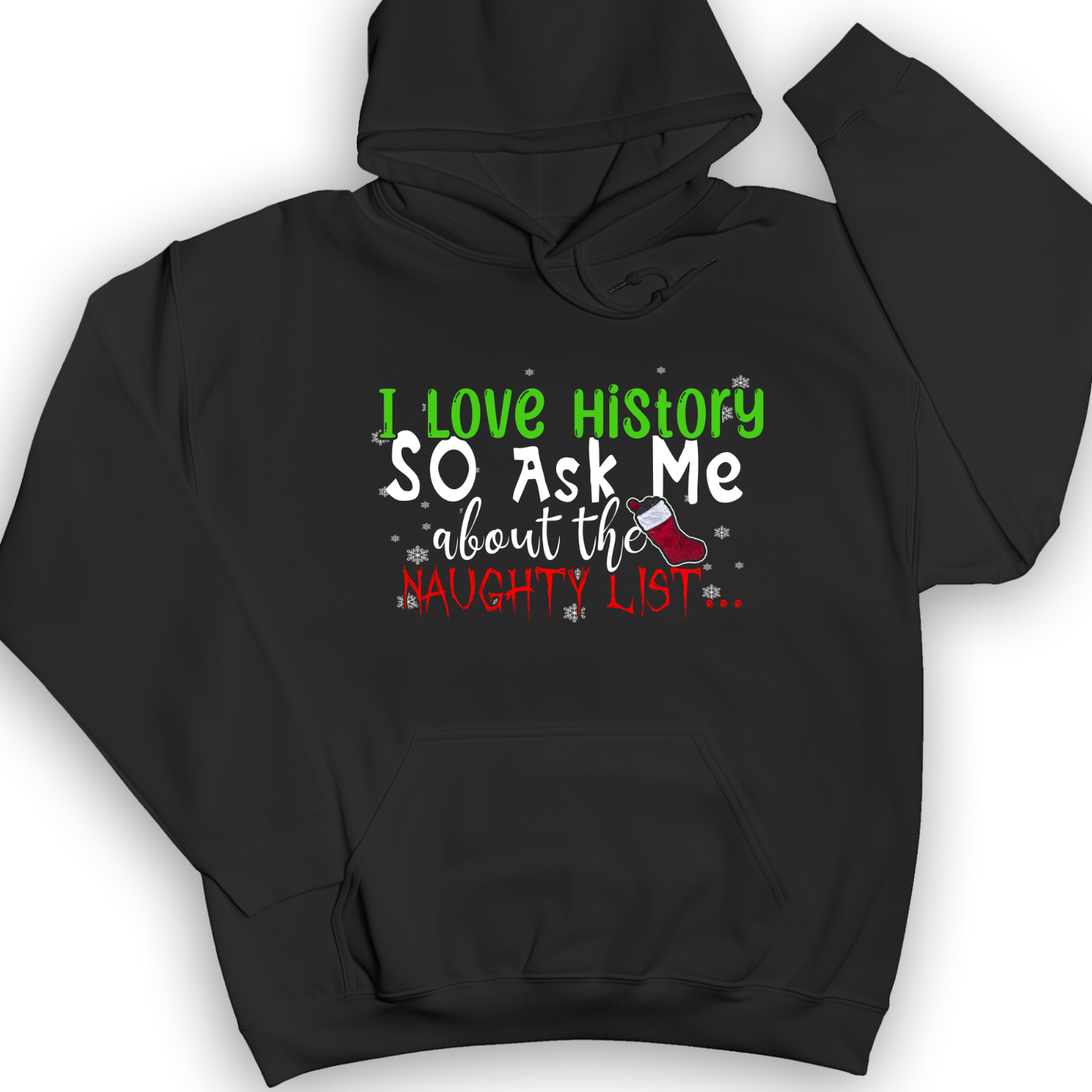 Ask Me About The Naughty List Hoodie Black / S