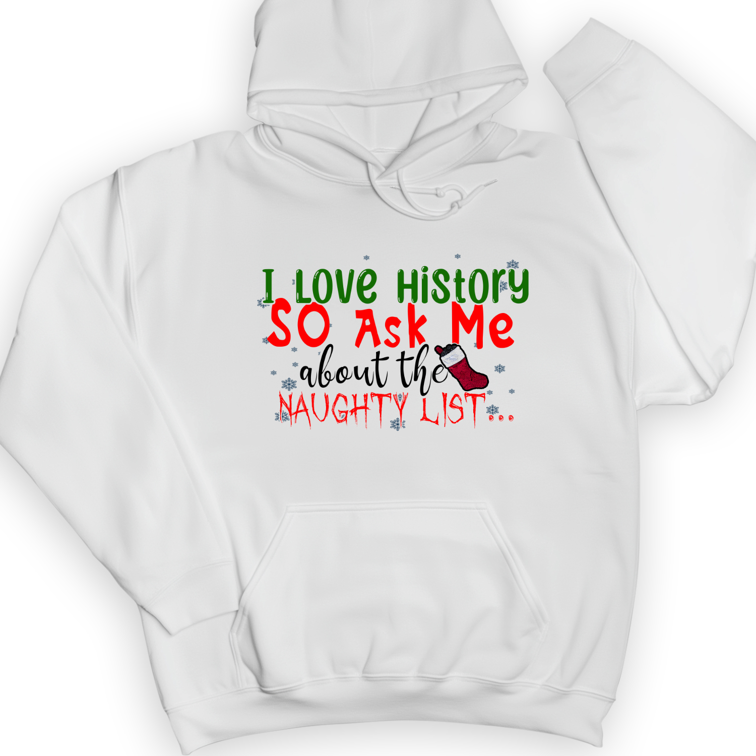 Ask Me About The Naughty List Hoodie White / S