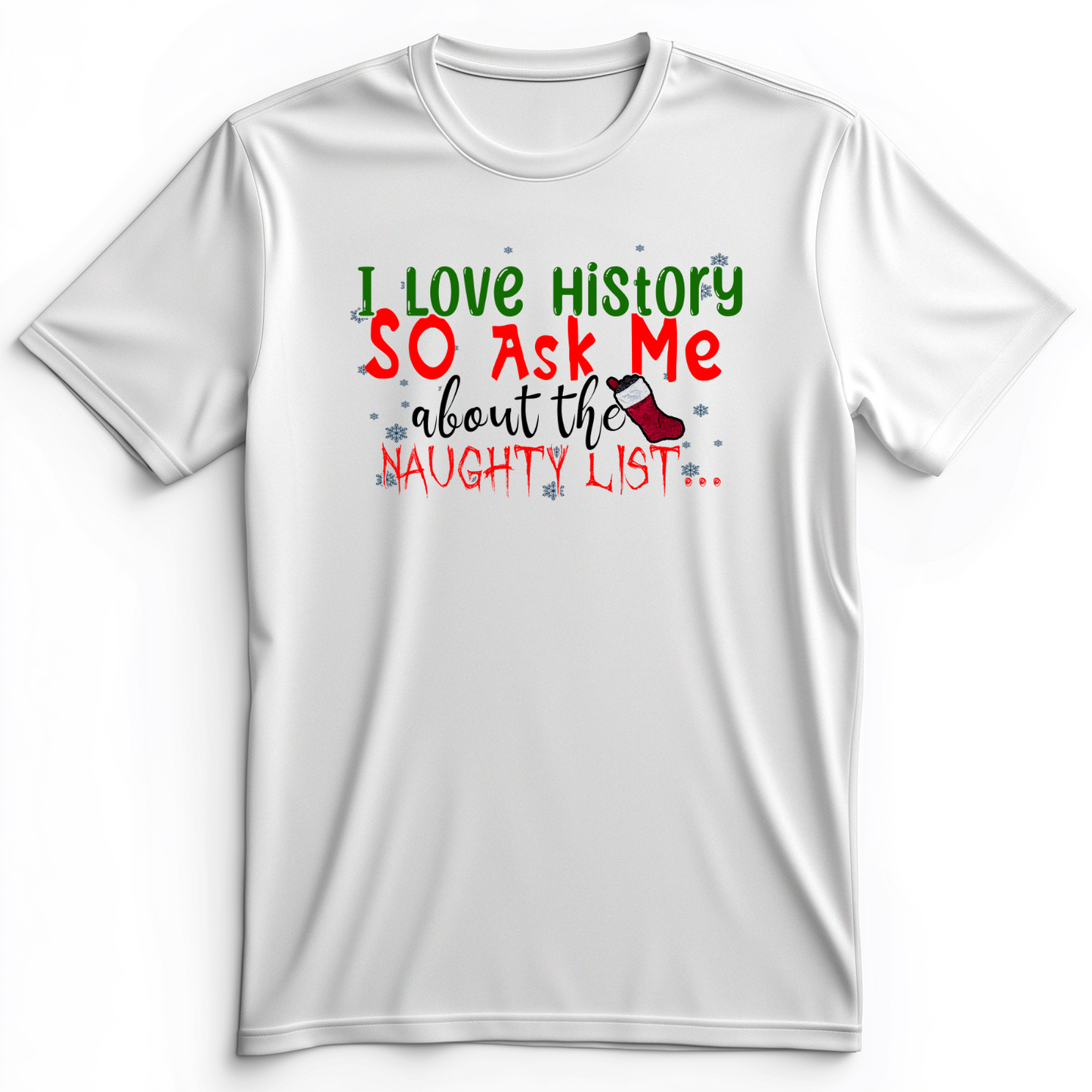 Ask Me About The Naughty List Premium Tee White / S