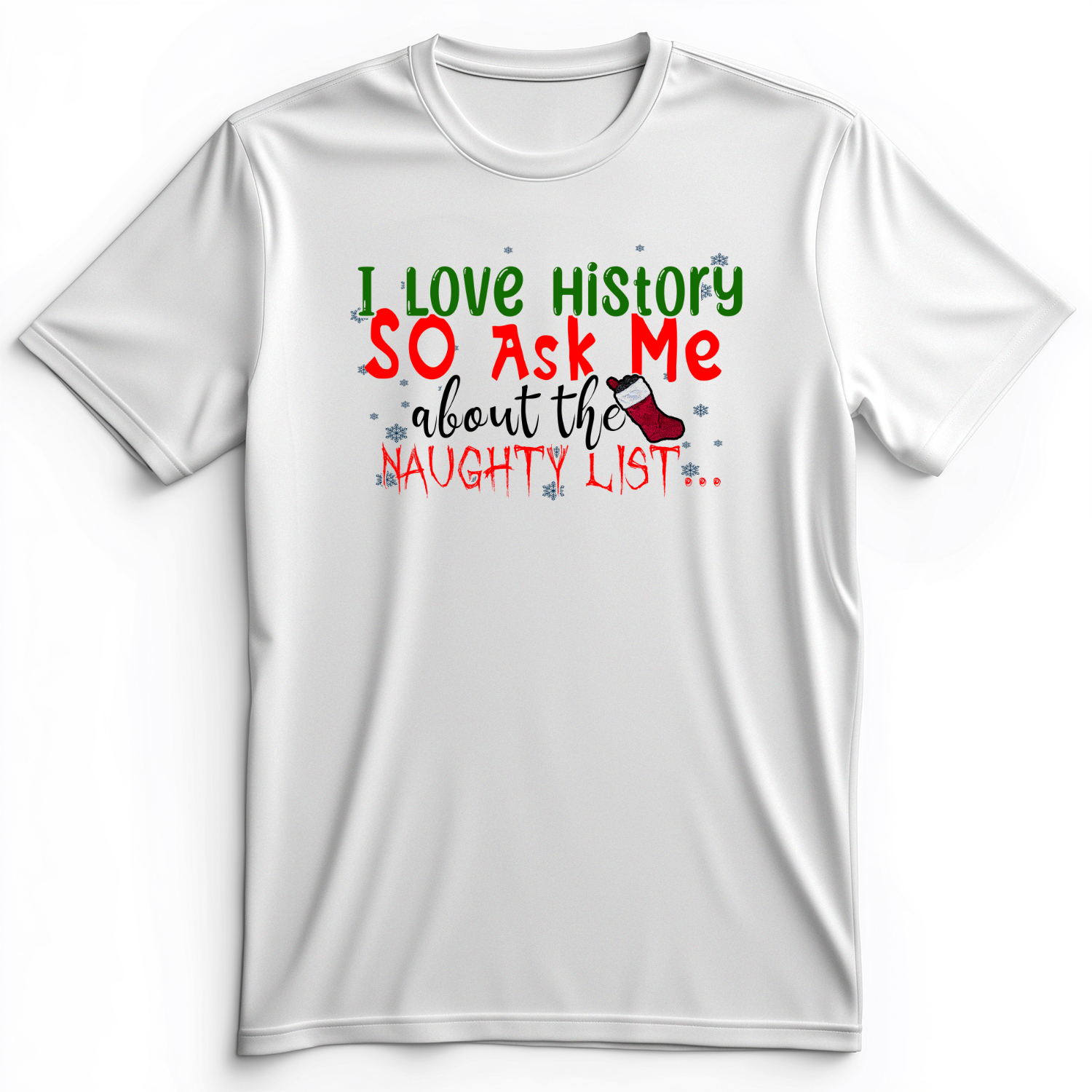 Ask Me About The Naughty List Premium Tee White / S