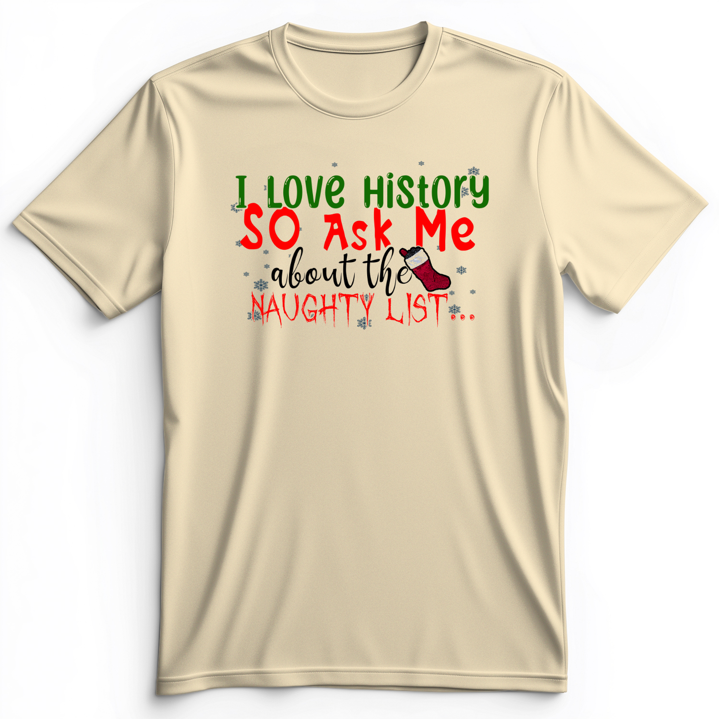 Ask Me About The Naughty List Premium Tee Natural / S