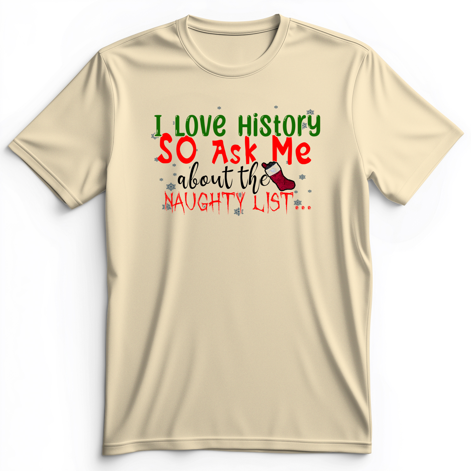 Ask Me About The Naughty List Premium Tee Natural / S