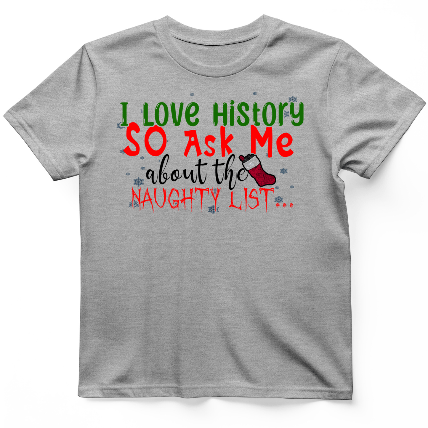 Ask Me About The Naughty List T-Shirt Sport Grey / S