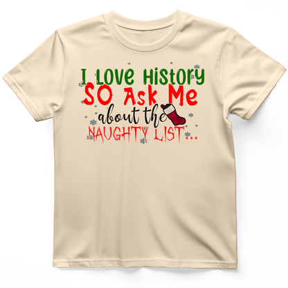 Ask Me About The Naughty List T-Shirt Natural / S