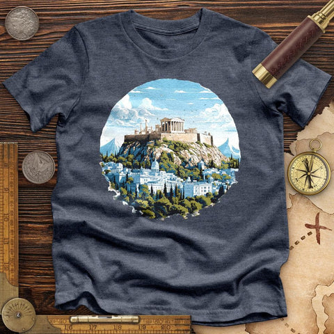 Athens High Quality Tee Heather Navy / S