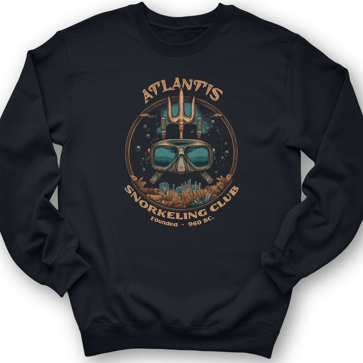 Atlantis Crewneck Black / S