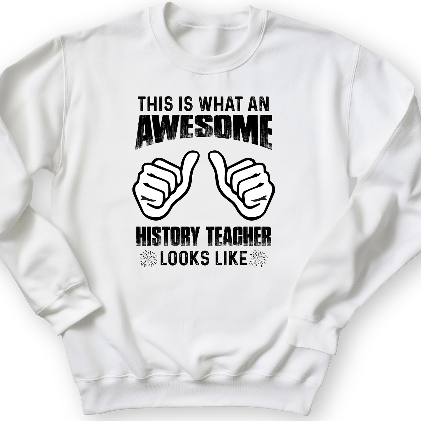Awesome History Teacher Crewneck White / S