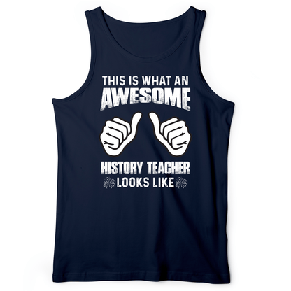 Awesome History Teacher Tank Navy / XS