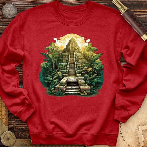 Aztec Pyramid Crewneck Red / S