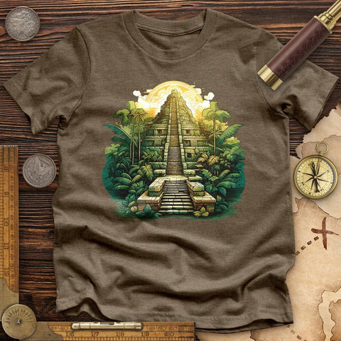 Aztec Pyramid High Quality Tee Heather Olive / S