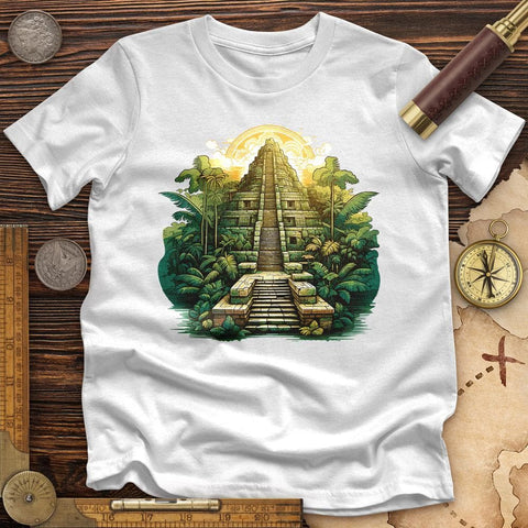 Aztec Pyramid High Quality Tee White / S