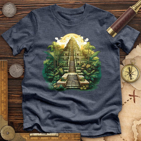 Aztec Pyramid High Quality Tee Heather Navy / S