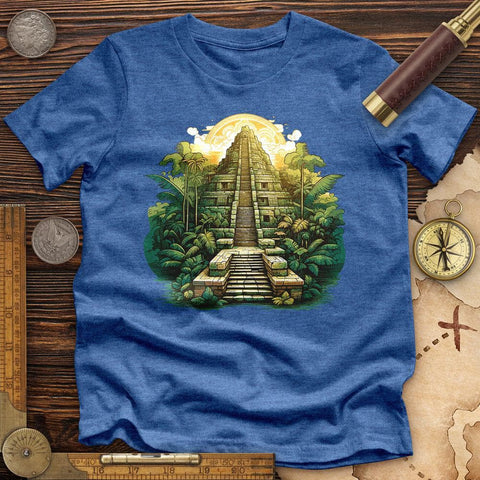 Aztec Pyramid High Quality Tee Heather True Royal / S