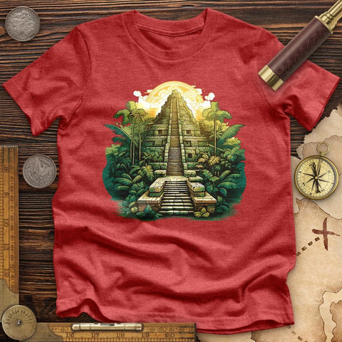 Aztec Pyramid High Quality Tee Heather Red / S