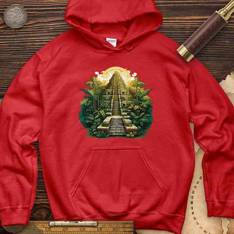 Aztec Pyramid Hoodie Red / S