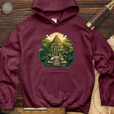 Aztec Pyramid Hoodie Maroon / S