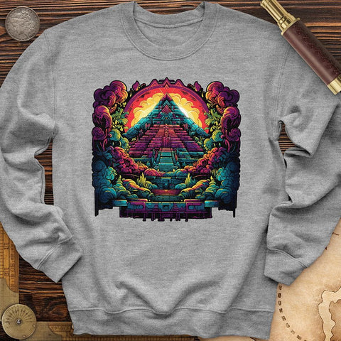 Aztec Pyramid Rainbow Crewneck Sport Grey / S