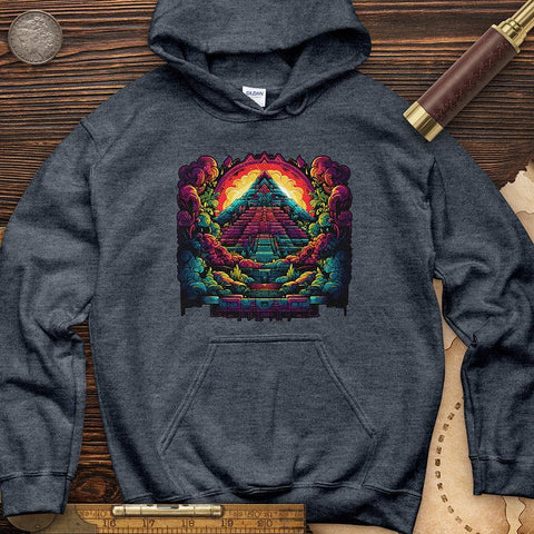 Aztec Pyramid Rainbow Hoodie Heather Navy / S