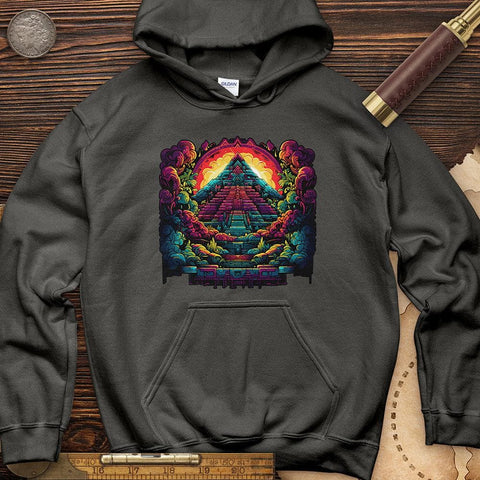 Aztec Pyramid Rainbow Hoodie Charcoal / S