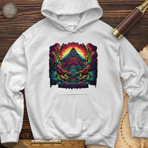 Aztec Pyramid Rainbow Hoodie White / S