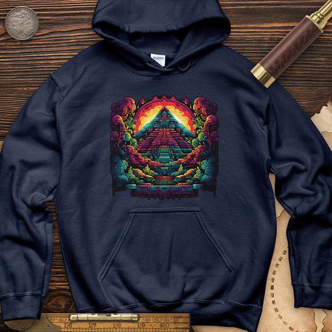 Aztec Pyramid Rainbow Hoodie Navy / S